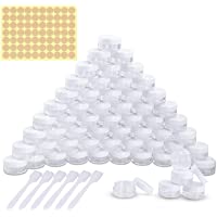 Los mejores  - 60 Piezas Tarros de Plástico- Contenedores Cosmético de Viaje Envases de Vacío Transparente con Tapas de Tornillo para…